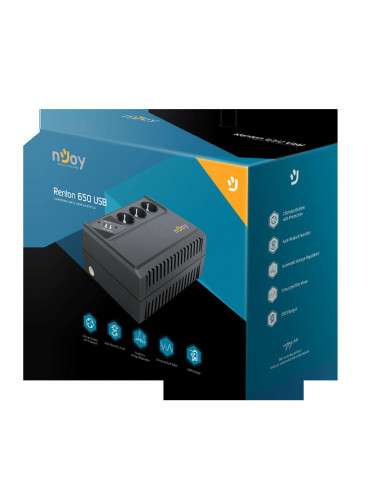 UPS nJoy Renton 650 USB, 650VA/360W, 3 Prize Schuko cu UPS nJoy Renton 650 USB, 650VA/360W, 3 Prize Schuko cu