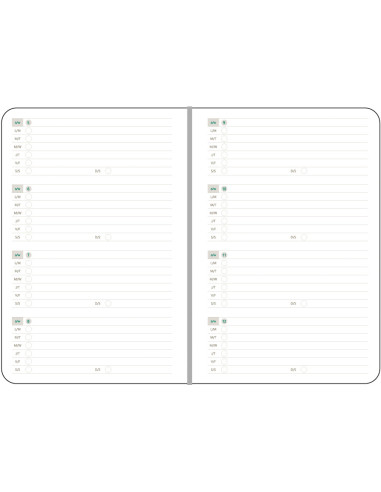 EGOECOMV11,Agenda a5 nedatata rosie eco ego