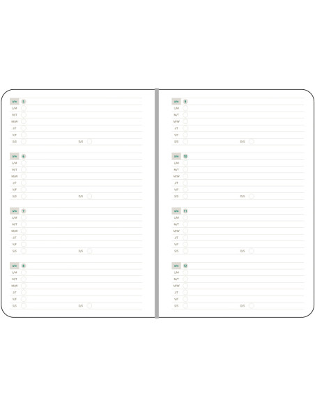 EGOECOMV12,Agenda a5 nedatata verde eco ego