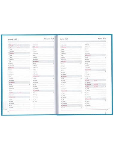 2024-9493660,Agenda datata Tucson 2024 ro A5, 352 pagini, coperta buretata, Albastru deschis