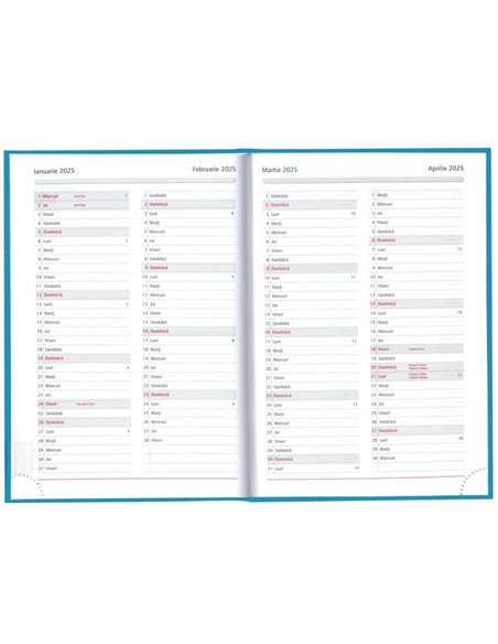 2024-9493660,Agenda datata Tucson 2024 ro A5, 352 pagini, coperta buretata, Albastru deschis