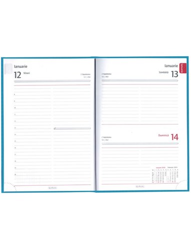 2024-9493660,Agenda datata Tucson 2024 ro A5, 352 pagini, coperta buretata, Albastru deschis