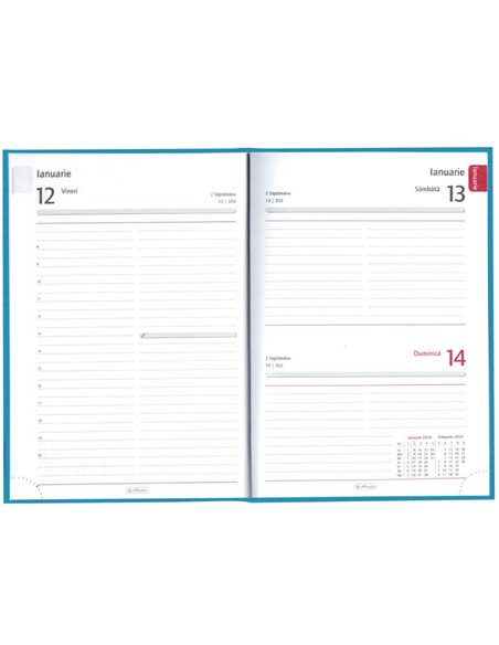 2024-9493720,Agenda datata Tucson 2024 ro A5, 352 pagini, coperta buretata, Rosu
