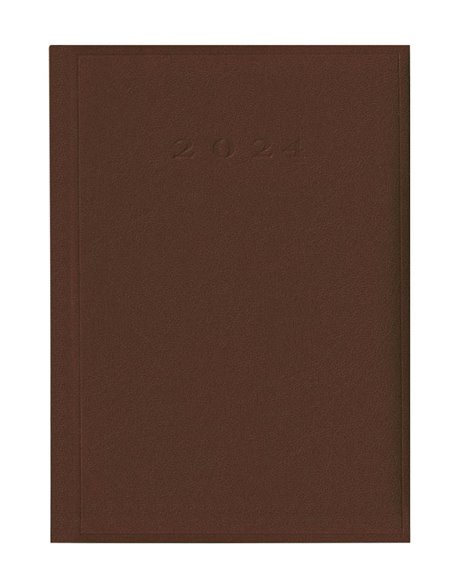2024-9492860,Agenda datata ro A5, 352 pagini, coperta buretata, culoare maro 2024