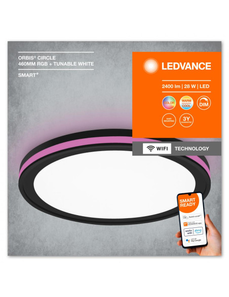 000004058075573833,SMART WIFI ORBIS CIRCLE460 RGBTW BKLEDV "000004058075573833" (timbru verde 4.00 lei)