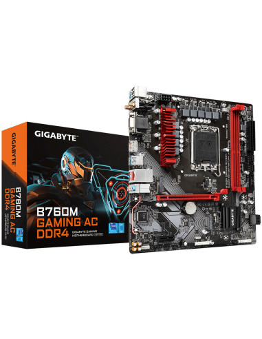 B760M GAMING AC DDR4,Placa de baza Gigabyte B760M GAMING AC DDR4, Intel B760, Socket 1700, mATX