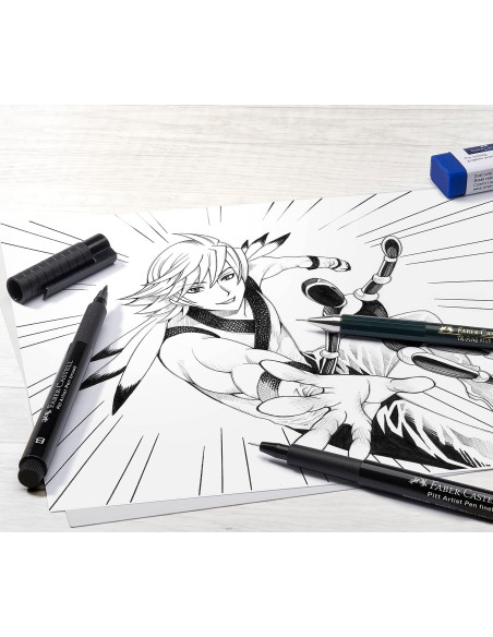 FC167107,Set creion Manga Basic FABER-CASTELL Pitt Artist Pen, 8 buc/set, FC167107 FC167107,Set creion Manga Basic FABER-CASTELL Pitt Artist Pen, 8 buc/set, FC167107