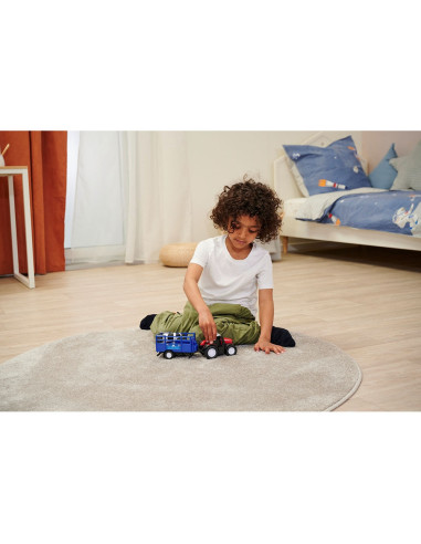 S203734003,Tractor Dickie Toys Massey Ferguson Animal Trailer 26 cm cu lumini, sunete, remorca si figurina vaca