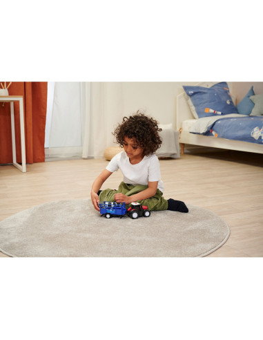 S203734003,Tractor Dickie Toys Massey Ferguson Animal Trailer 26 cm cu lumini, sunete, remorca si figurina vaca