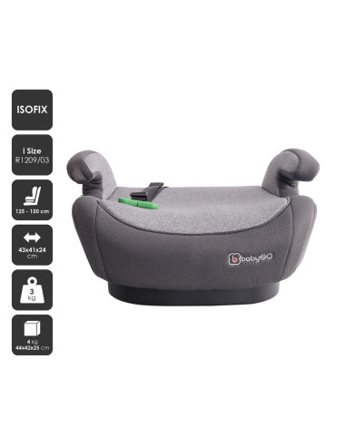 BB-BGO-3582,BabyGo - Scaun auto booster i-Size Bursa IV Grey, 125-150 cm, certificat R129