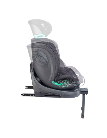 BB-BGO-2351,BabyGo - Scaun auto rotativ Prime 360, Black, 40-150 cm, certificat R129