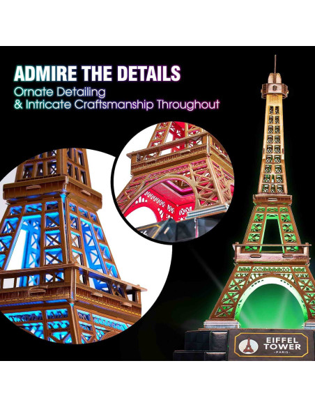 CUL534h,CUBICFUN - PUZZLE 3D TURNUL EIFFEL EDITIE LUMINOASA 51 PIESE