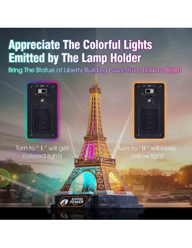 CUL534h,CUBICFUN - PUZZLE 3D TURNUL EIFFEL EDITIE LUMINOASA 51 PIESE