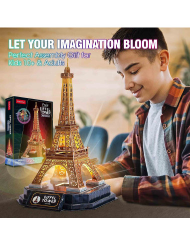 CUL534h,CUBICFUN - PUZZLE 3D TURNUL EIFFEL EDITIE LUMINOASA 51 PIESE