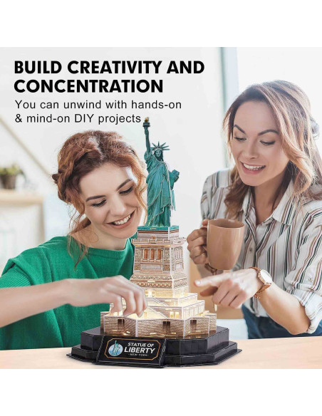 CUL536h,CUBICFUN - PUZZLE 3D STATUIA LIBERTATII EDITIE LUMINOASA 79 PIESE