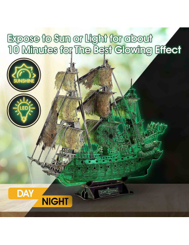 CUT4041h,CUBICFUN - PUZZLE 3D FLYING DUTCHMAN LUMINEAZA IN INTUNERIC 360 PIESE