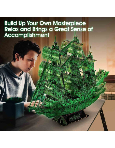 CUT4041h,CUBICFUN - PUZZLE 3D FLYING DUTCHMAN LUMINEAZA IN INTUNERIC 360 PIESE