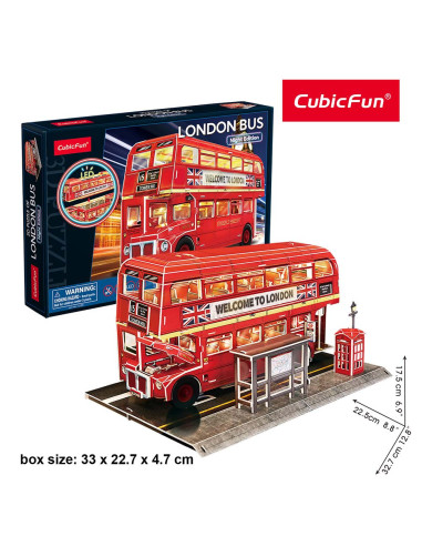 CUL538h,CUBICFUN - PUZZLE 3D LED AUTOBUZ CU ETAJ 161 PIESE