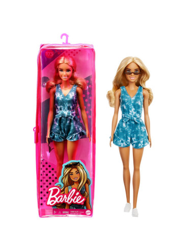 MTFBR37_GRB65,Papusa Barbie Fashionista Blonda Cu Tinuta Casual Albastra Si Ochelari De Soare
