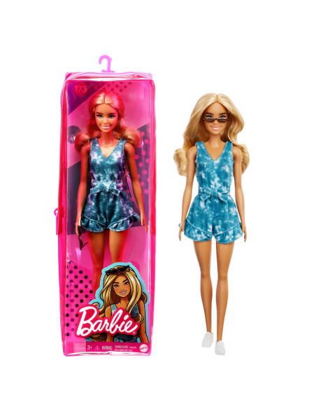 MTFBR37_GRB65,Papusa Barbie Fashionista Blonda Cu Tinuta Casual Albastra Si Ochelari De Soare