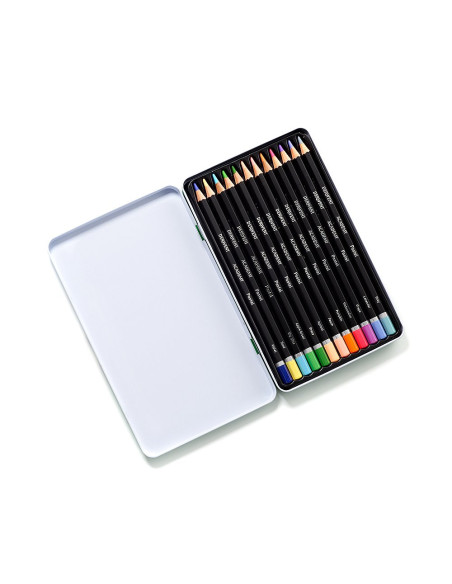 DW2306022,Creioane colorate 12 culori cutie metal derwent academy