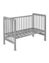 BN-YappyUno_Grey,Patut YappyUno din lemn, Cu suport pentru saltea reglabil, Vopsit cu vopsea pe baza de apa, YappyKids, 120x60 c