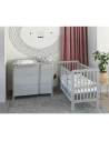 BN-YappyUno_Grey,Patut YappyUno din lemn, Cu suport pentru saltea reglabil, Vopsit cu vopsea pe baza de apa, YappyKids, 120x60 c