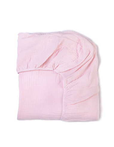 BN-YAPPYBlush_muselinsheet,Cearceaf din muselina, Pentru patut de 120x60 cm, YappyKids, Blush