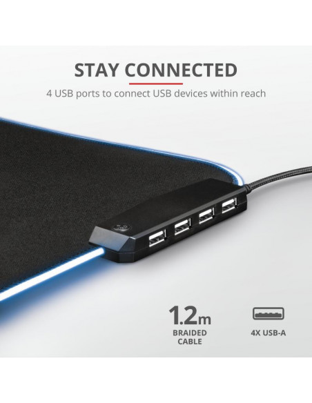 Mouse pad Trust GXT 765 Glide-Flex RGB, negru,TR-23646