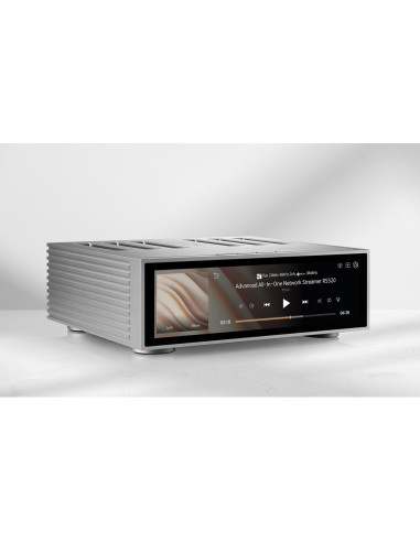 RS520-Silver,Streamer cu amplificare ROSE RS520 All-In-One, 2x250W, EQ parametric, Ecran Touch, Argintiu