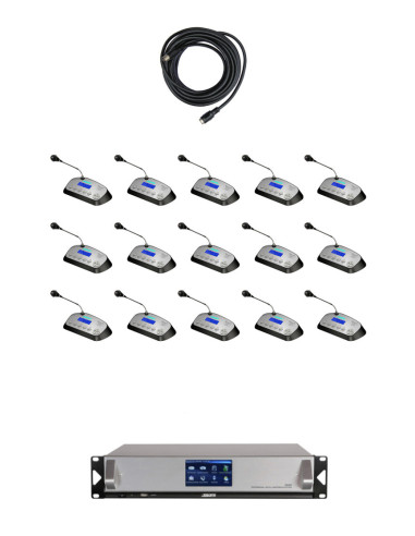 Sistem-D6201-VOT,Sistem Audioconferinta DSPPA cu 15 microfoane cu functie de vot