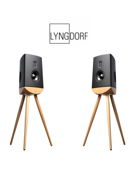 Pac-LYN-CUE100BK,Boxe High-End Lyngdorf CUE-100 Black, Steinway AMT Tweeter, PURIFI Technology, Oak base (pereche)