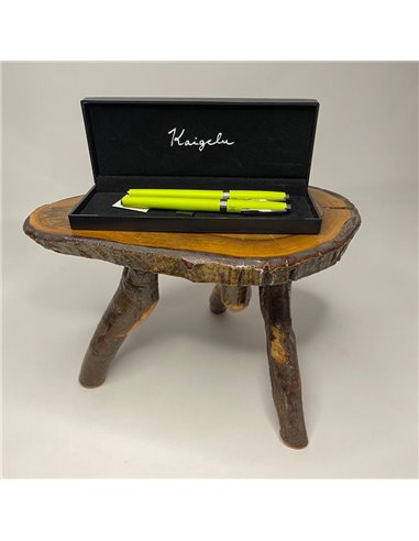 S385/VERDE,Set Kaigelu - Stilou cu penita ascunsa + pix, Verde crud mat