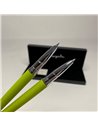 S385/VERDE,Set Kaigelu - Stilou cu penita ascunsa + pix, Verde crud mat