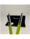 S385/VERDE,Set Kaigelu - Stilou cu penita ascunsa + pix, Verde crud mat