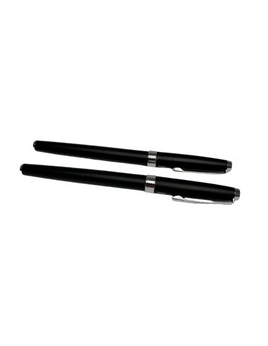 S385/NEGRU,Set Kaigelu - Stilou cu penita ascunsa + pix, Negru mat