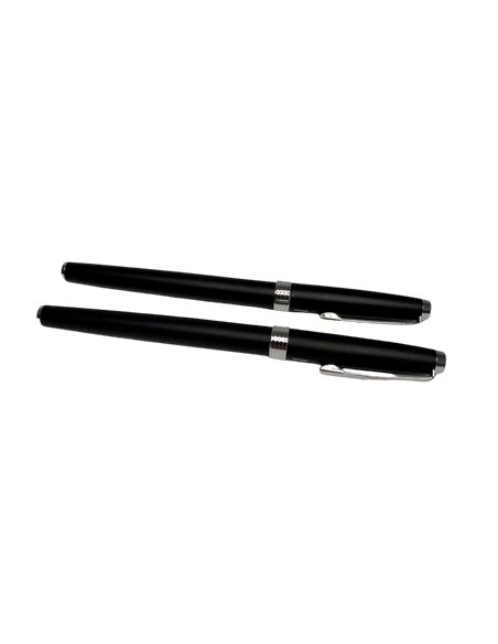 S385/NEGRU,Set Kaigelu - Stilou cu penita ascunsa + pix, Negru mat