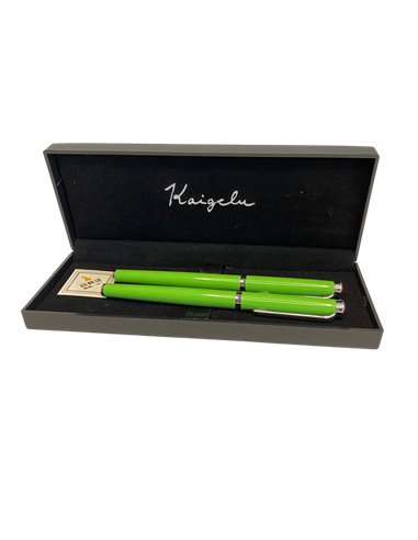 S388/VERDE,Set Kaigelu S388 - Stilou cu penita ascunsa + pix, Verde