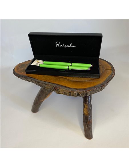 S388/VERDE,Set Kaigelu S388 - Stilou cu penita ascunsa + pix, Verde