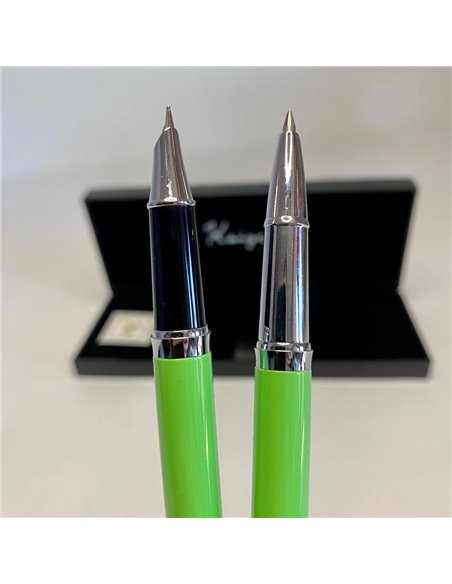 S388/VERDE,Set Kaigelu S388 - Stilou cu penita ascunsa + pix, Verde