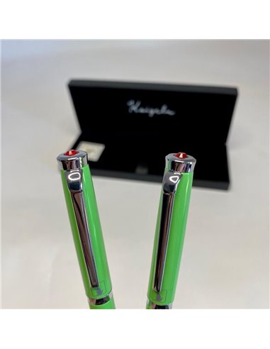 S388/VERDE,Set Kaigelu S388 - Stilou cu penita ascunsa + pix, Verde