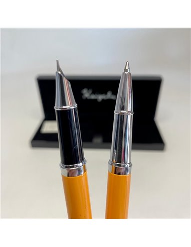 S388/PORTOCALIU,Set Kaigelu S388 - Stilou cu penita ascunsa + pix, Portocaliu