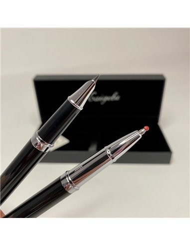 S388/NEGRU,Set Kaigelu S388 - Stilou cu penita ascunsa + pix, Negru