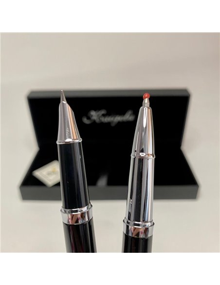 S388/NEGRU,Set Kaigelu S388 - Stilou cu penita ascunsa + pix, Negru