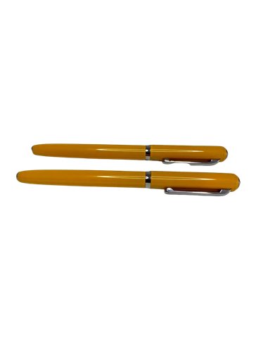 S381/GALBENMUSTAR,Set Kaigelu S381 - Stilou cu penita ascunsa + pix, Galben mustar