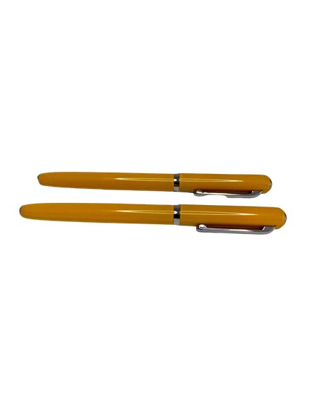 S381/GALBENMUSTAR,Set Kaigelu S381 - Stilou cu penita ascunsa + pix, Galben mustar
