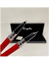 S381/ROSU,Set Kaigelu S381 - Stilou cu penita ascunsa + pix, Rosu