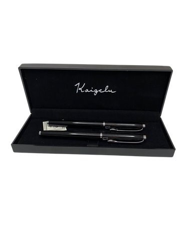 317/NEGRU,Set Kaigelu 317 - Stilou cu penita ascunsa + pix, Negru