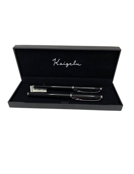 317/NEGRU,Set Kaigelu 317 - Stilou cu penita ascunsa + pix, Negru