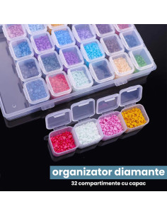 GBNORG-101,Set organizator si accesorii pentru goblen cu diamante, 21 piese 2